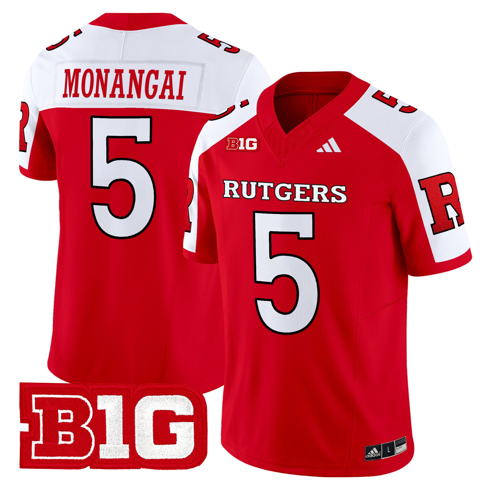 Men Rutgers Scarlet Knights #5 Monangai Red 2024 Vapor Limited NCAA Jersey->ncaa teams->NCAA Jersey
